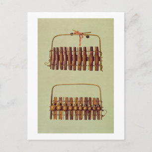 Carte Postale Marimba, vue avant et arrière, sud-africain, de