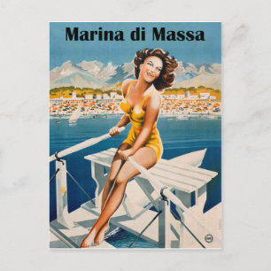 Carte Postale Marina di Massa, fille de voile, Italie. Vintage