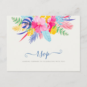 Carte Postale Marine Blue Rose Wild Rain Forest Mariage À feuill