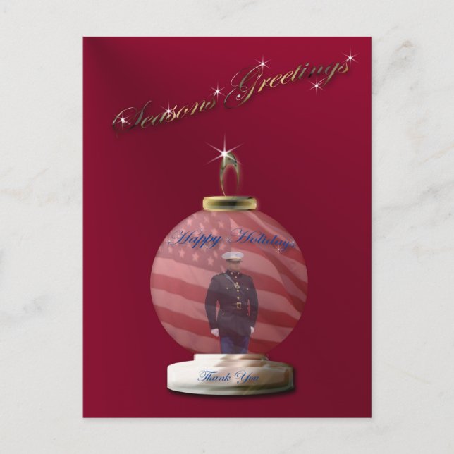 Carte postale marine d'ornement de Noël (Devant)