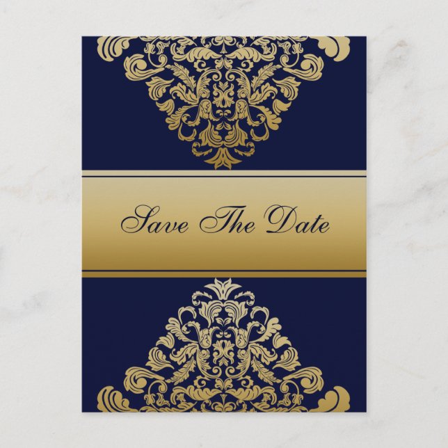 Carte Postale Marine Gold Enregistrer La Date (Devant)