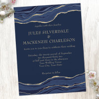 Marine Marbre bleu Agate Parties scintillant d'or 