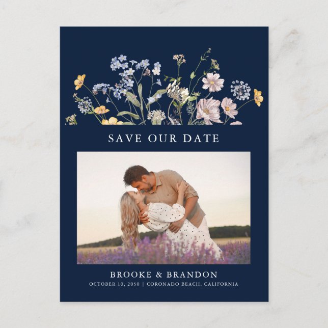 Carte Postale Marine Spring Fleur sauvage Meadow Enregistrer la  (Devant)