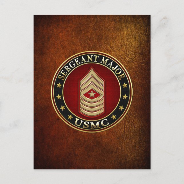 Carte Postale Marines américains : Sergent-major (SgtMaj du USMC (Devant)