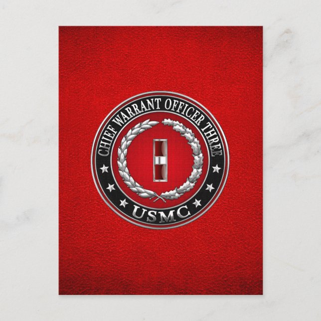 Carte Postale Marines des États-Unis : Adjudant-chef trois (USMC (Devant)