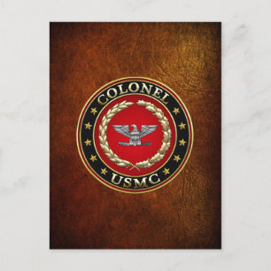 Carte Postale Marines des États-Unis : Colonel (USMC Col) [3D]