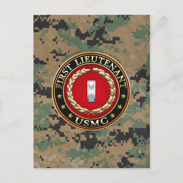 Carte Postale Marines des États-Unis : Premier lieutenant (USMC  (Devant)