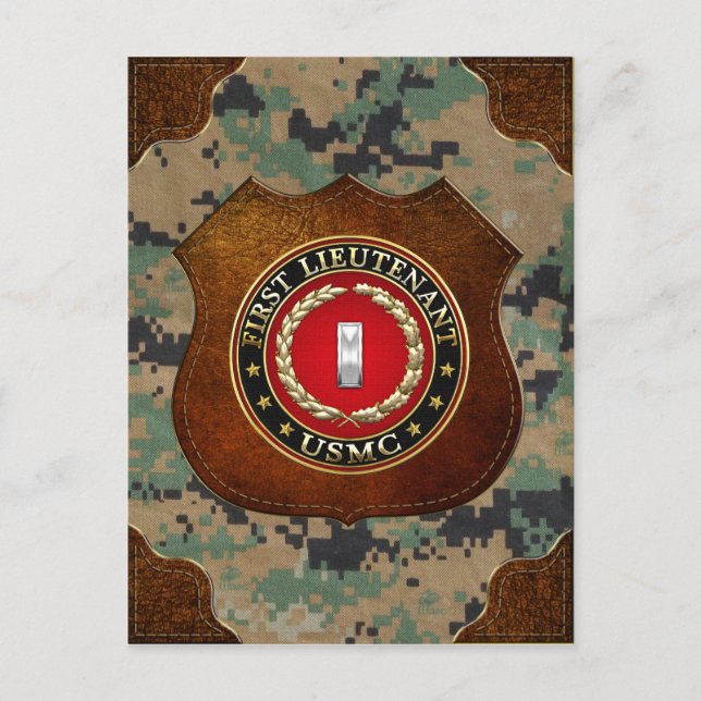 Carte Postale Marines des États-Unis : Premier lieutenant (USMC  (Devant)