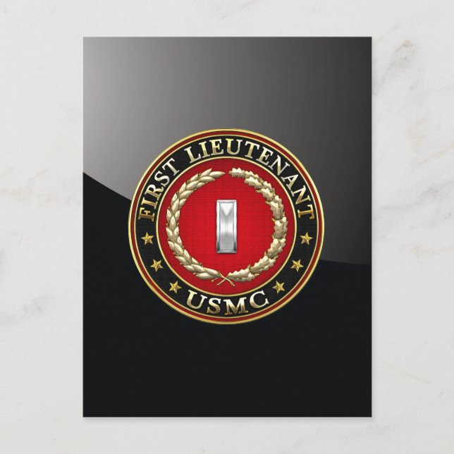 Carte Postale Marines des États-Unis : Premier lieutenant (USMC  (Devant)