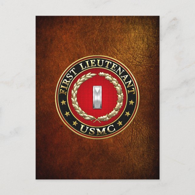 Carte Postale Marines des États-Unis : Premier lieutenant (USMC  (Devant)