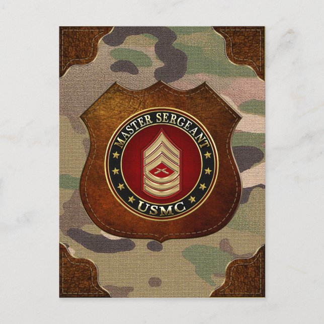 Carte Postale Marines des États-Unis : Sergent-maître (USMC MSgt (Devant)