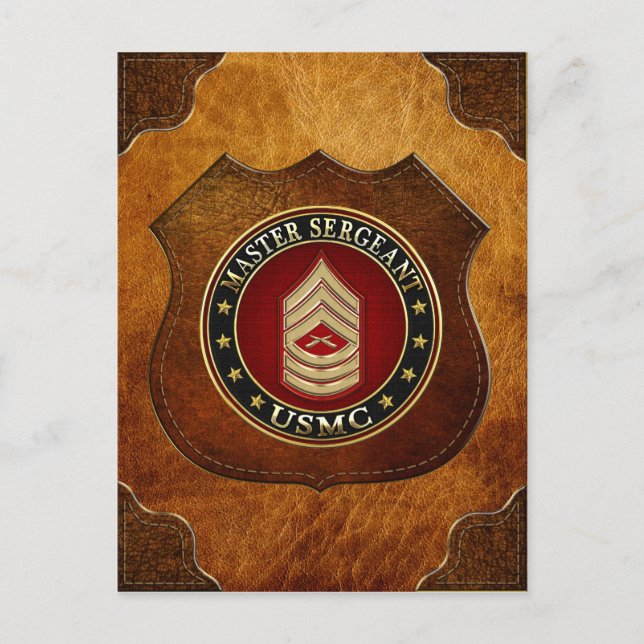 Carte Postale Marines des États-Unis : Sergent-maître (USMC MSgt (Devant)