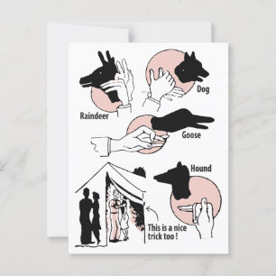 Carte Postale Marionnettes à l'ombre à la main, Belle bite, Humo