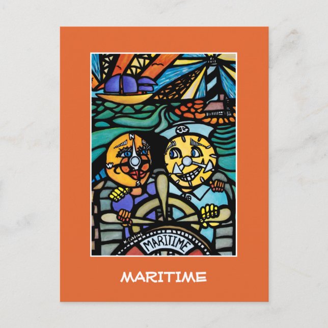 Carte Postale Maritime Sur Orange - Pièces Temps (Devant)