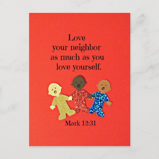 Carte Postale Mark 12:31 Aimez votre voisin autant que vous aime (Devant)