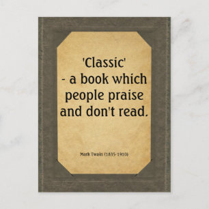 Carte Postale Mark Twain cite des livres