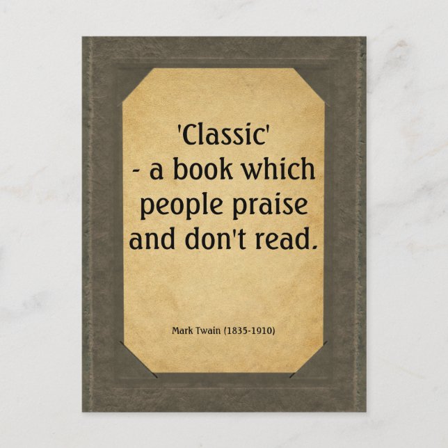 Carte Postale Mark Twain cite des livres (Devant)