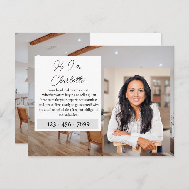 Carte Postale Marketing de l'agent immobilier (Devant / Derrière)