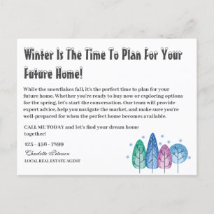 Carte Postale Marketing immobilier saisonnier d'hiver personnali