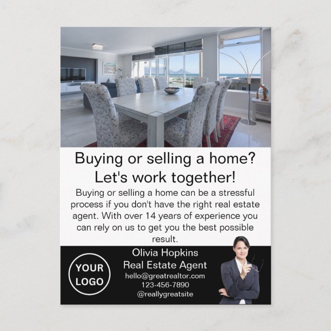 Carte Postale Marketing moderne Agent immobilier Realty Custom (Devant)