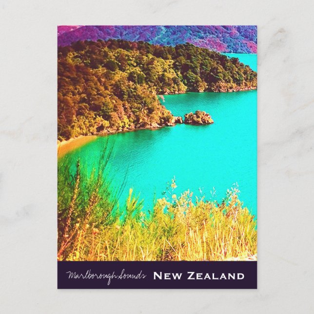 Carte Postale Marlborough Sounds Voyage en Nouvelle-Zélande (Devant)