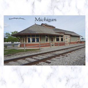 Carte Postale Marlette Train Depot Michigan USA
