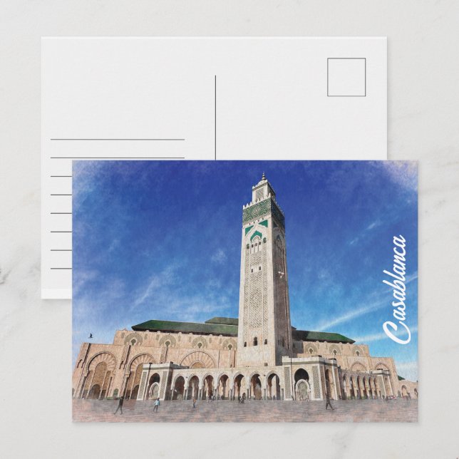 Carte Postale Maroc Casablanca Mosquée Hassan 2 Islamique (Devant / Derrière)