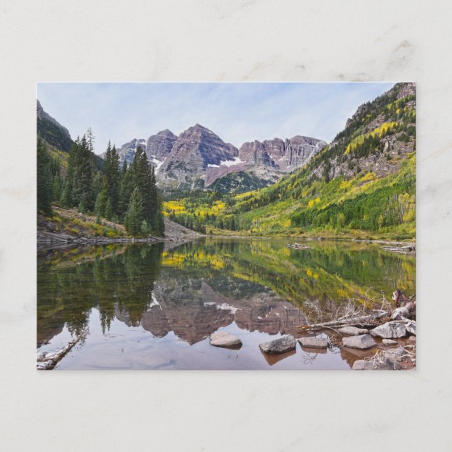 Carte Postale Maroon Bells en Automne, Colorado (Devant)
