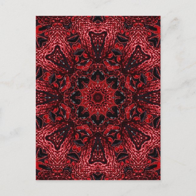 Carte Postale maroon marocain bohème mandala bordeaux (Devant)