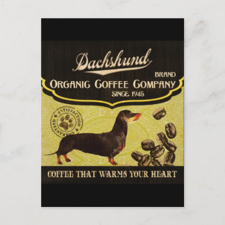 Carte Postale Marque Dachshund - Organic Coffee Company