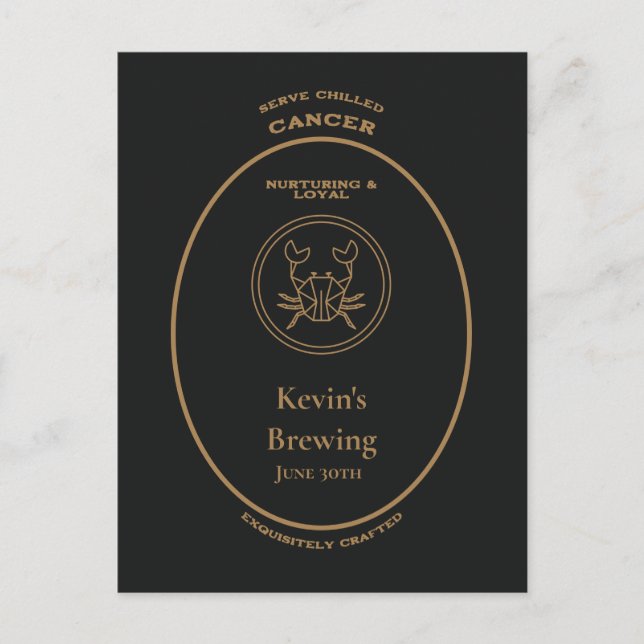 Carte Postale Marque, Signes du zodiaque, Cancer personnalisable (Devant)