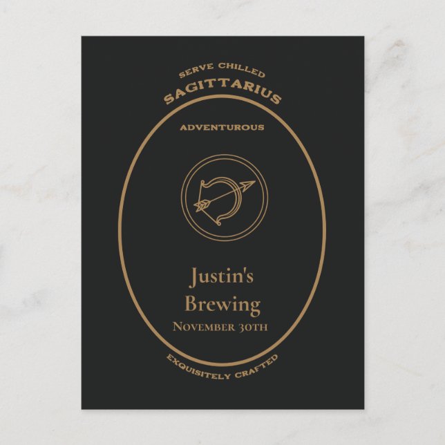 Carte Postale Marque, Signes Zodiac, Sagittarius personnalisable (Devant)