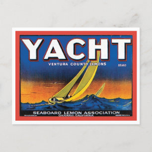 Carte Postale Marque Yacht Ventura Comté Lemons Vintage Crate La