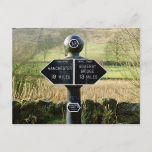 Carte Postale Marqueur de kilomètre sur le canal Rochdale