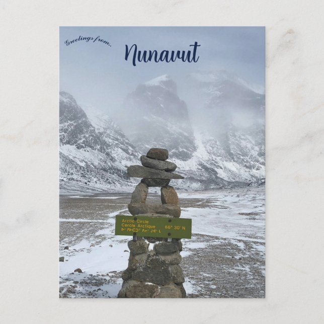 Carte Postale Marqueur du cercle arctique Nunavut Canada (Devant)