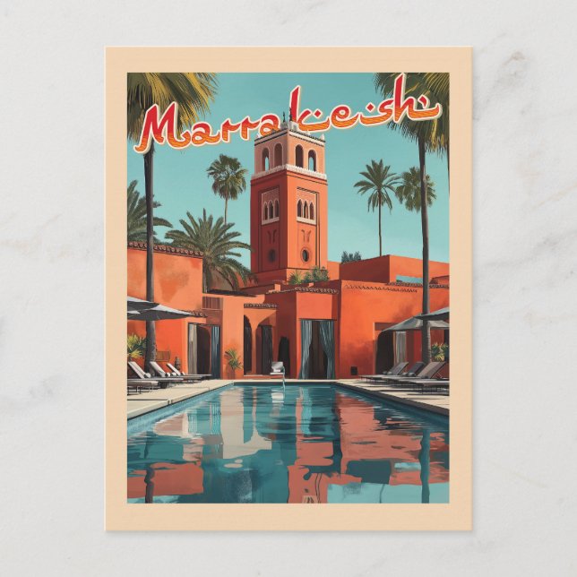 Carte Postale Marrakech Daydream - Voyage du milieu du siècle (Devant)