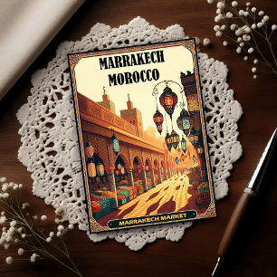 Carte Postale Marrakech Maroc Marché Vintage Voyage