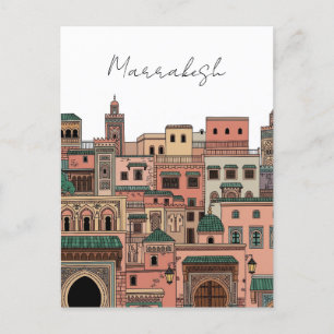 Carte Postale Marrakech Maroc Travel