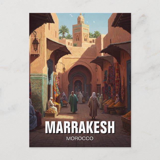 Carte Postale Marrakech Maroc Travel (Devant)