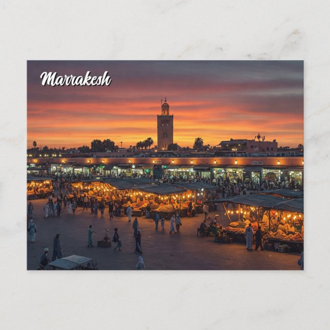 Carte Postale Marrakech Maroc Travel (Devant)