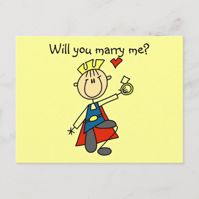 Carte Postale Marry Me Mariage Proposition Tshirts et cadeaux (Devant)