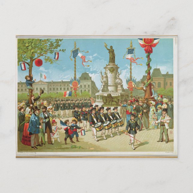 Carte Postale Mars-Passé sur la Place de la République (Devant)