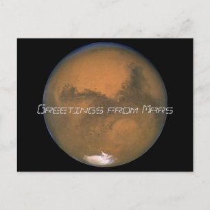 Carte Postale Mars, salutations de Mars