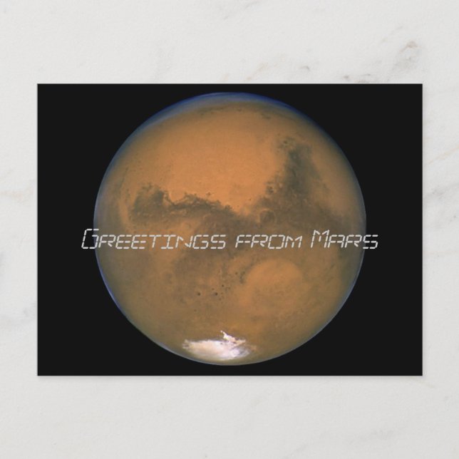 Carte Postale Mars, salutations de Mars (Devant)