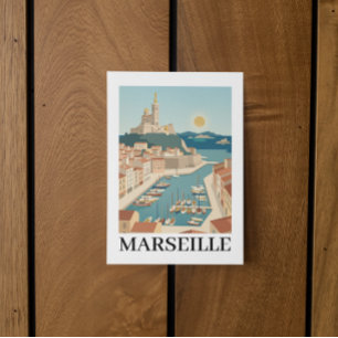 Carte Postale Marseille France Voyage Minimaliste Vintage