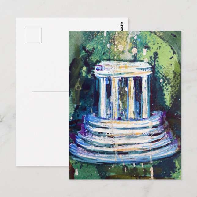 Carte Postale Marshall Michigan Fountain Abstrait Art (Devant / Derrière)