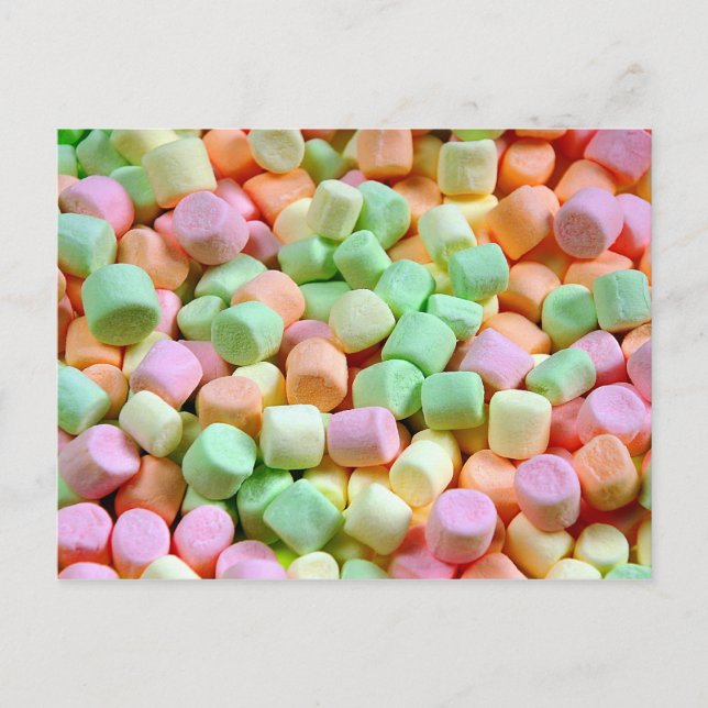 Carte Postale Marshmallows colorés (Devant)