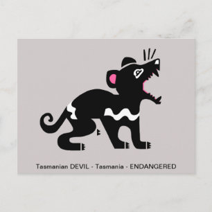 Carte Postale Marsupial - DIABLE de Tasmanie - Faune australienn