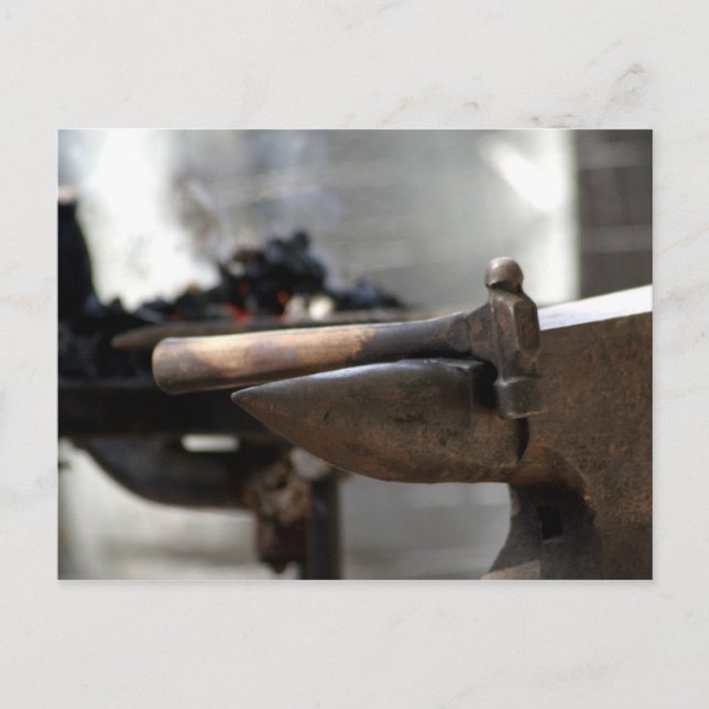 Carte Postale Marteau Sur Anvil (Devant)