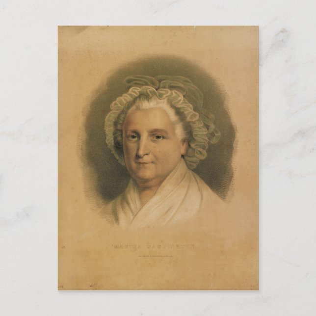 Carte Postale Martha Washington Portrait par Ives (Devant)
